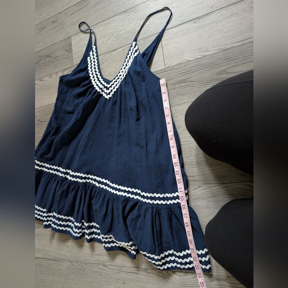 9 Seed St. Tropez Navy‎ White Ric Rac Mini Dress One Size - Picture 5 of 10